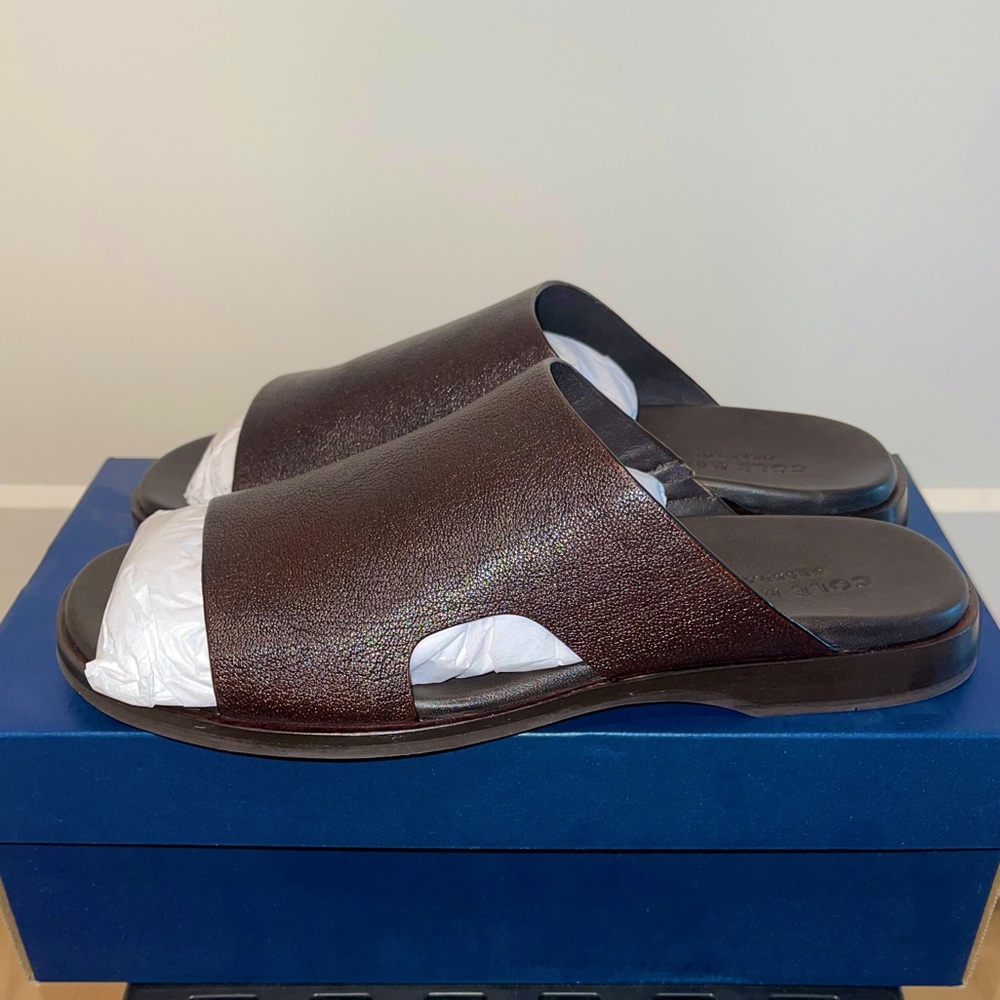 Cole Haan, Chocolate coloured slides, Size 11